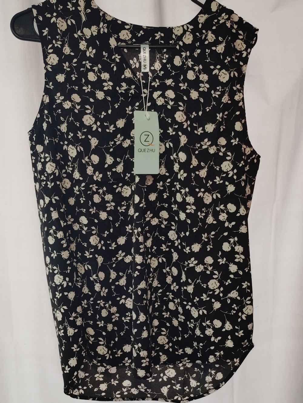 Black Floral Sleeveless Camisole
